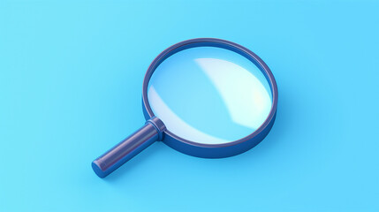 Intriguing 3D Icon Search with Magnifying Glass Zooming In - Technology Exploration Concept on White Background