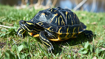 Fototapeta premium turtle on grass