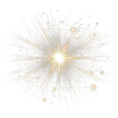 Transparent Fireworks Element. Sparkles Star. Radiance flash rays
