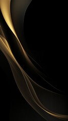 Obraz premium Black and Gold Abstract Background with Wavy Lines