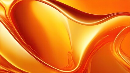 Orange silk Wave Abstract design for background, Orange liquid, shiny material, smooth motion