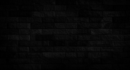 Empty black stone brick wall made with blocks for abstract  background and texture. beautiful...