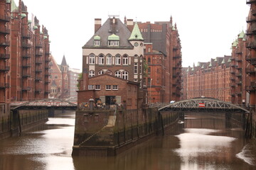 Fototapeta premium Hamburg Speicherstadt with Wasserschloss