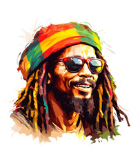 illustration, africa, african man, rastafari, rasta, reggae
