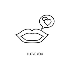 I love you concept line icon. Simple element illustration. I love you concept outline symbol design.