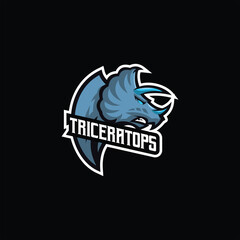 tricerratops esport mascot design logo