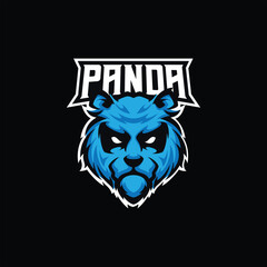 panda esport mascot design logo