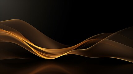 A Majestic Golden Wave on a Black Background