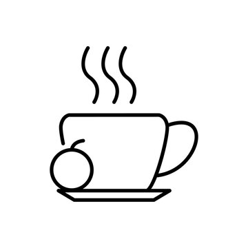 hot fruit drink line logo icon vector image