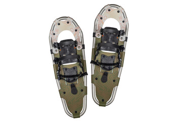 Snowmobiles on a white background