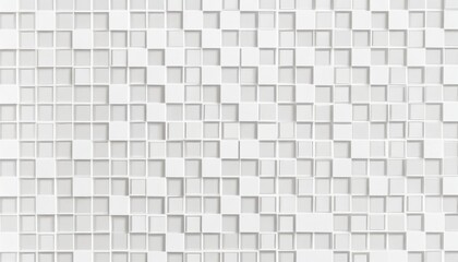 randomly positioned and scaled white cube boxes block background wallpaper banner geometry pattern