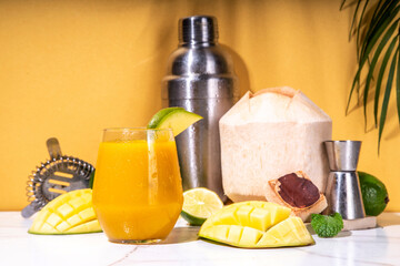 Mango coconut margarita cocktail