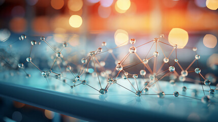 Network of molecules connected to each other - obrazy, fototapety, plakaty