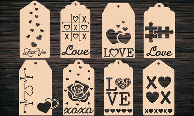 Valentine Gift Tag Laser Cut Bundle