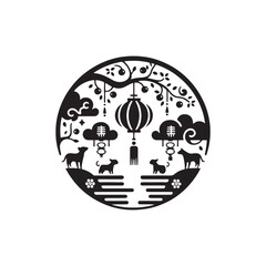 Radiant Celebrations: Chinese New Year Decoration Silhouette, Illuminating Your Designs with Festive Splendor and Chinese New Year Silhouette
