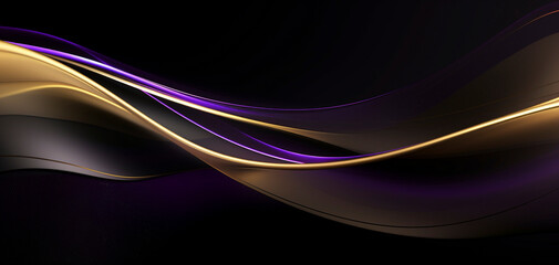 Elegant Purple and Gold Waves