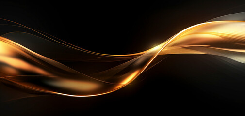 Dark Elegance: Abstract Golden Swirl
