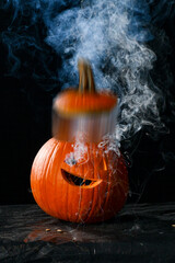 Naklejka premium Pumpkin smoking