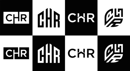 CHR logo. CHR set , C H R design. White CHR letter. CHR, C H R letter logo design. Initial letter CHR letter logo set, linked circle uppercase monogram logo. C H R letter logo vector design.	
