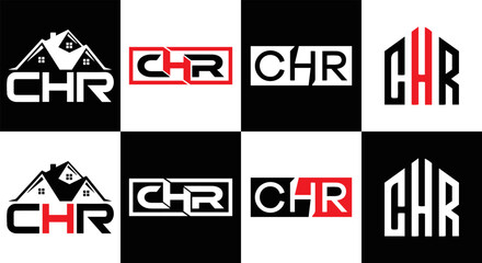 CHR logo. CHR set , C H R design. White CHR letter. CHR, C H R letter logo design. Initial letter CHR letter logo set, linked circle uppercase monogram logo. C H R letter logo vector design.	
