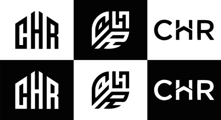 CHR logo. CHR set , C H R design. White CHR letter. CHR, C H R letter logo design. Initial letter CHR letter logo set, linked circle uppercase monogram logo. C H R letter logo vector design.	
