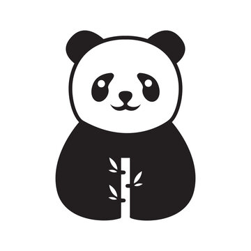 bamboo panda logo design vector image