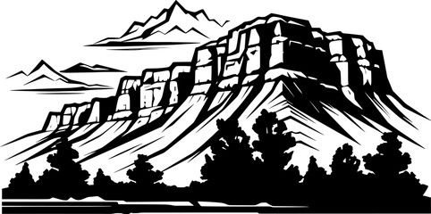 Grand Canyon vector logo. Vector and illustration. AI generated illustration. - obrazy, fototapety, plakaty