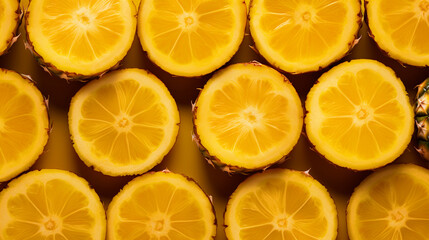 Pineapple slices yellow wallpaper - ai generative