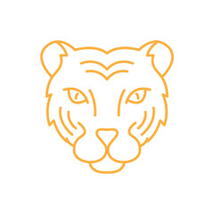 tiger mascot line logo design vector image