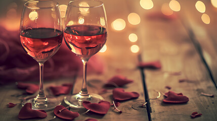 Romantic Celebration-Valentine's Day Wine Wineglass Red Love