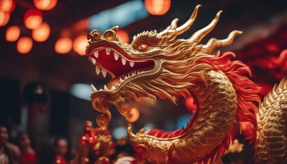Chinese colorful dragon in the celebration of the Chinese New Year and lunar new year