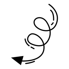 Arrow abstract hand drawn doodle with transparent background