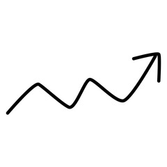 Arrow abstract hand drawn doodle with transparent background