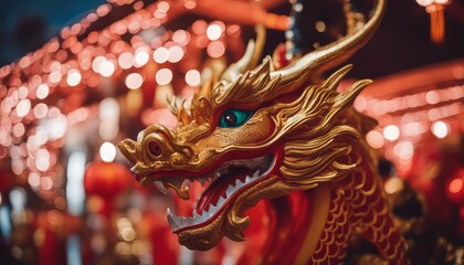 Chinese colorful dragon in the celebration of the Chinese New Year and lunar new year