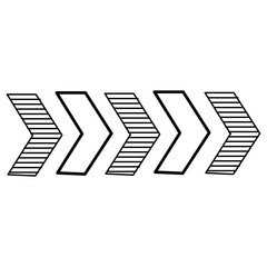 Arrow abstract hand drawn doodle with transparent background