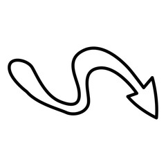 Arrow abstract hand drawn doodle with transparent background