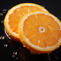 Up-Close with Nature's Sweetness, a Half-Cut Juicy Orange in Stunning Detail