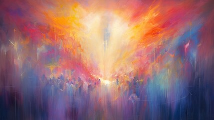abstract painting of faith and religious and god, ai - obrazy, fototapety, plakaty