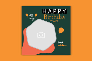 invitation card birthday social media post banner design