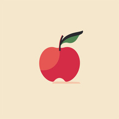 Minimalist Apple Harmony: Vector Logo Simplicity