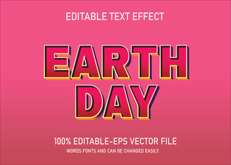 Earth day 3d editable text effect. 3d style