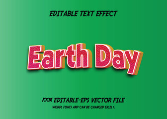 Earth day 3d editable text effect. 3d style