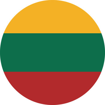recommend clip art: Round Lithuania flag vector . Lithuanian circle national flag isolated on white background