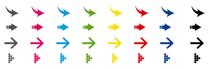 Fotobehang Arrows icon set. Arrow collection vector illustration. Colorful arrow symbols. © Vector Elements