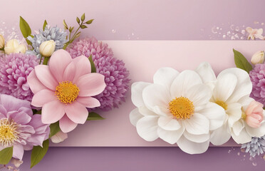 Background with flowers . AI