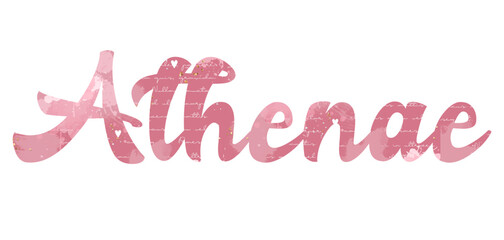Athenae - Athens - Greek city name written in Latin, vector graphics, pink color - obrazy, fototapety, plakaty