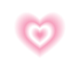 Blurry pink heart aura. Trendy y2k style. Vector illustration.