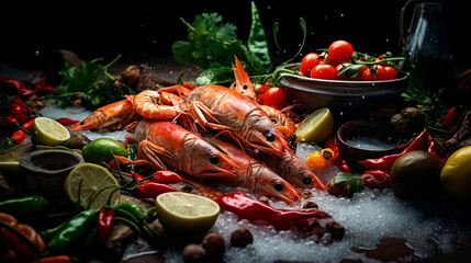 Mixed seafood includes blue crabs, mussels, large shrimp.