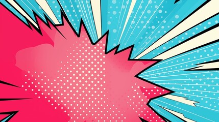 Illustration of a comic background. Comics style, pop-up illustration. Abstract background. Boom graphic on blue background