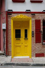 yellow door, Balat district, Istanbul